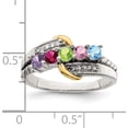 thumbnail image 4 of 14K/Silver Two-Tone Sterling Silver & 14K Five-Stone And Diamond Mother's Ring Semi-Mount (Size 9) Made In Thailand qmr37/5-9, 4 of 5