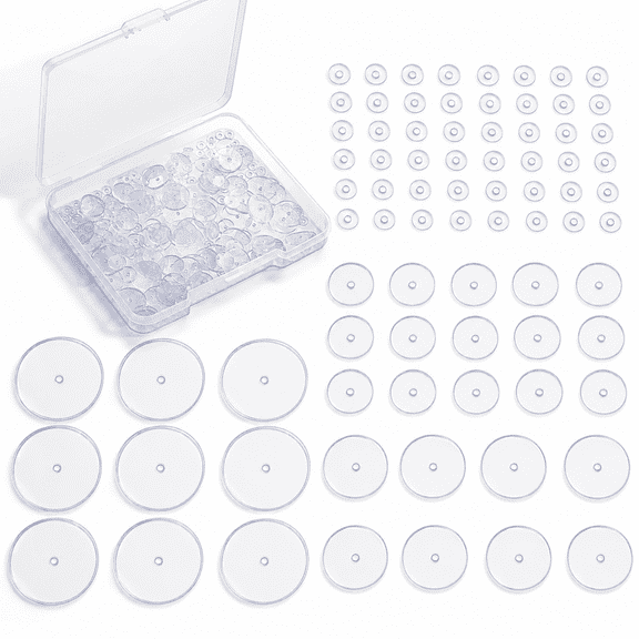 200 Pcs Clear Silicone Piercing Discs - Earring Lifters & Earlobe Support Patches, 3/5/7/9mm Earring Backs Stoppers for Droopy Ears
