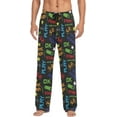 thumbnail image 2 of FREEAMG Pixel Game Style Pajama Pants for Men, Men's Separate Bottoms, Pure Cotton Comfortable Lounge Pants for Men（181）, 2 of 7