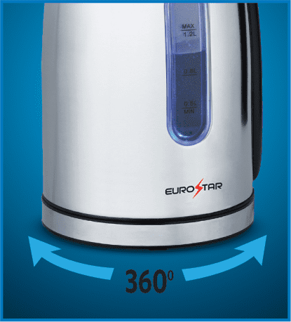 EUROSTAR EKS12SS Electric Kettle 1.2L, Silver