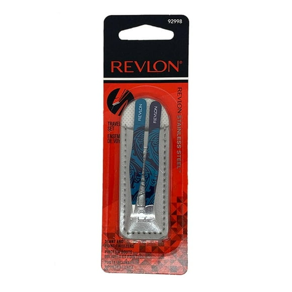 Pinzas para depilar Revlon Stainless Steel mini modelo 92998, 2 pzas