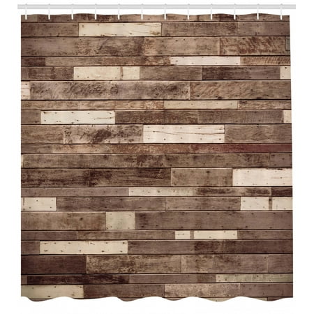 Wooden Shower Curtain Wall Floor Textured Planks Panels Picture