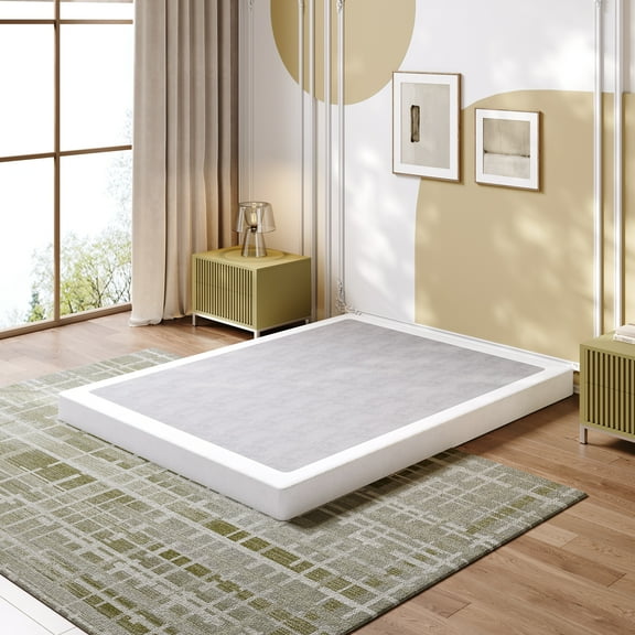 LOUVETA 5 inch Queen Box Spring, Heavy Duty Metal Box Spring Bed Base with Fabric Cover, Easy Assembly, Mattress Foundation, Noise Free