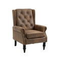 thumbnail image 4 of Triple Tree Wingback Accent Chair, Button Tufted Microsuede with Rivet Trim, Coffee, 4 of 7