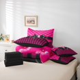 thumbnail image 6 of Manfei Cartoon Cute Bow 7 Pieces Full Size Bedding Sets,Geometric Plaid Buffalo Full Size Bed in a Bag,Black Reversible, 6 of 7