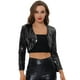 thumbnail image 1 of Disfraz de Halloween Chaqueta De Lentejuelas Para Mujer Manga Larga Cárdigan Recortado Con Frente Abierto Bolero Shrug Negro L, 1 of 5