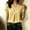 Yellow women linen v neck t shirt a1, variant on Yrmaups Loose Fit Short Sleeve T Shirt for Women, Casual V Neck Blouse, Breathable Linen Tee for Travel Office Home Daily Wear, Blue S