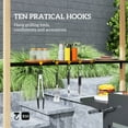 thumbnail image 5 of Outsunny 8' x 5' Grill Gazebo, Double Tiered Outdoor BBQ Gazebo with 2 Side Shelves and 10 Hooks for Patio, Garden, Beach, Backyard, 5 of 9
