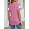 thumbnail image 6 of DODOING Women's Tshirts Color Block Tops Summer Short Sleeve Blouse Crew Neck Casual T Shirts, 6 of 8