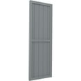 thumbnail image 2 of Ekena Millwork 17 1/2"W x 41"H Americraft Five Board Exterior Real Wood Two Equal Panel Framed Board-n-Batten Shutters (Per Pair), Ocean Swell, 2 of 9
