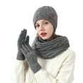 thumbnail image 2 of SYMOID Womens Gray Wool Winter 3-Piece Accessory Set - Knit Hat, Scarf & Touchscreen Gloves, Warm for Daily Wear/Outdoor Activities,Size Free Size, 2 of 9