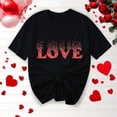 thumbnail image 2 of Ecqkame Valentine'S T Shirts for Women Casual Loose Cute Love Heart Graphic Tees Crew Neck Short Sleeve Tops Black XXL, 2 of 5