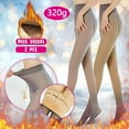 thumbnail image 2 of 2Pcs Women Warm Pantyhose Leggings Fake Translucent Fleece Winter Tights Elastic Pants Fleece Lined Thick Hosiery, 2 of 7