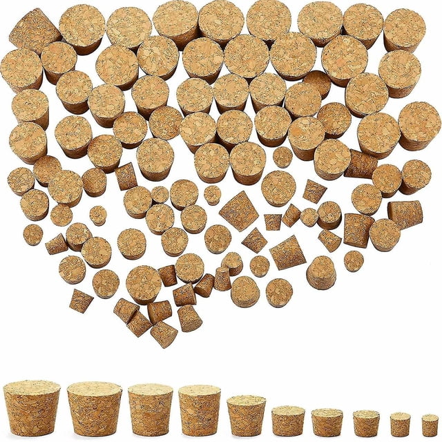 Paquete de 100 tapones de corcho cónicos tapones de corcho para botellas de vino de madera tapones de corcho de repuesto oso de fresa Electrónica