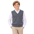 thumbnail image 5 of FASHOFT Boys Sweater Vest School Uniform Sleeveless Sweaters Solid Kids Knit Vest V neck Sleeveless Pullover Sweaters Tops 6-7 Years, 5 of 6