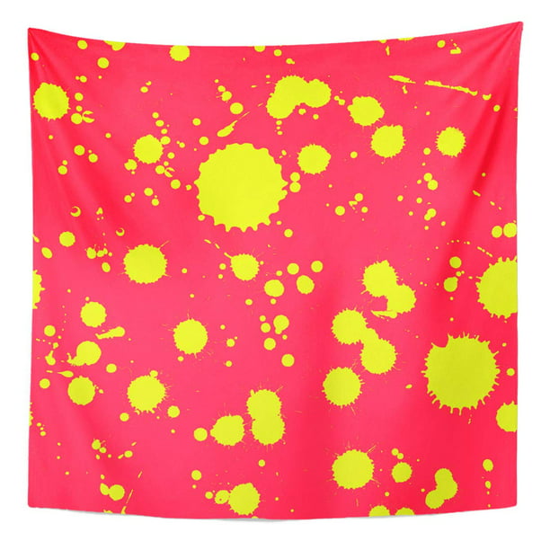 UFAEZU Yellow Abstract Neon Splatter Accessory Bathing ...