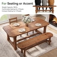 thumbnail image 5 of Finmind Solid Wood Entryway Bench, Shoe Storage Bench, End of Bed, Hallway, Brown, 5 of 8