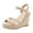 White, variant on Women's Platform Ultra Wedge Heeled Dressy Sandals 2026 Beach Stylish Casual Leather Open Toe Ankle Strap Slip on Espadrilles Chunky Heels Summer Footwear for Vacation Brown Size 9