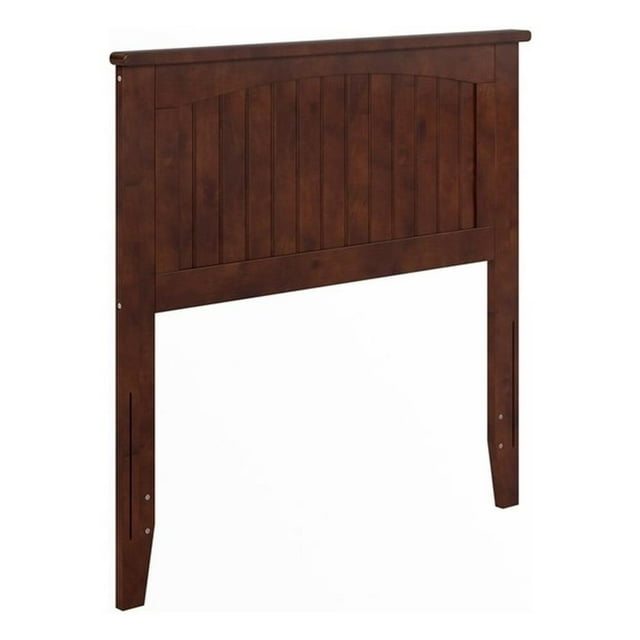 Pemberly Row Twin Coastal Solid Wood Panel Headboard in Walnut