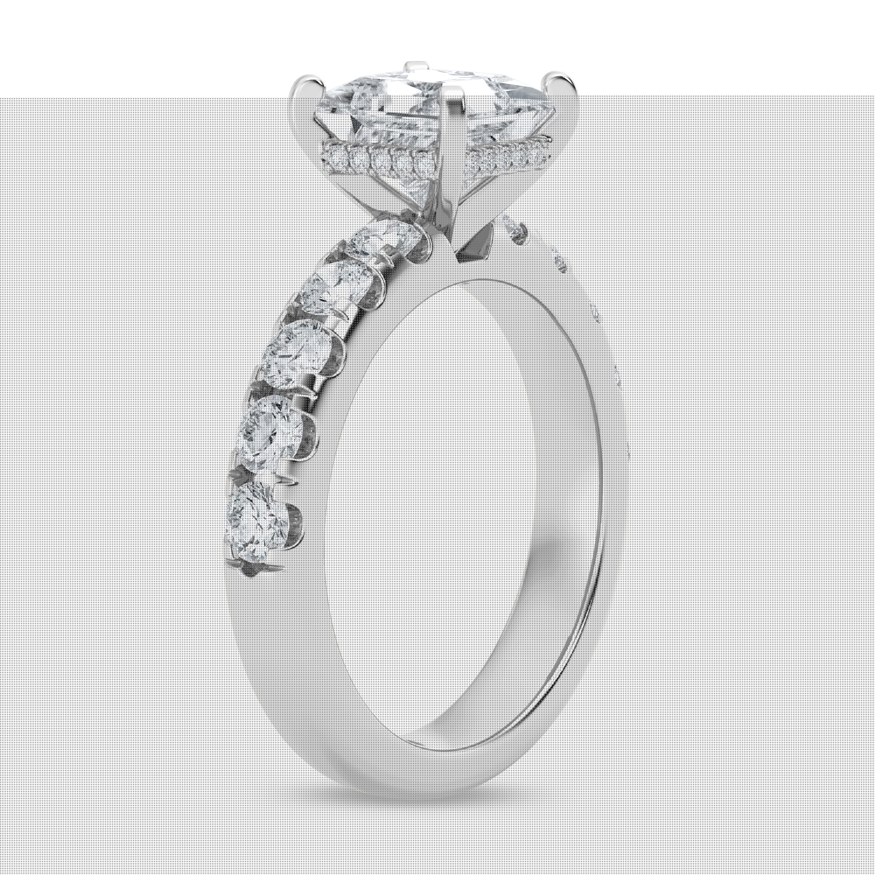thumbnail image 2 of BEST Jewel 14K White Gold Plated Ring - 1.5 Ct Princess Cut Moissanite Engagement Ring - Classic Wedding Ring - Ideal Gift for Special Occasions or Birthdays - Stunning Jewelry for Her, 2 of 3
