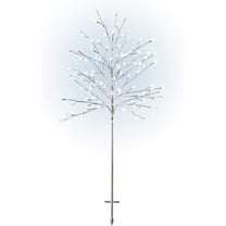 Alpine Corporation 58"H Indoor/Outdoor Frosty Christmas Snowflake Tree with LED Lights
