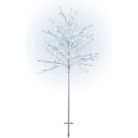 Alpine Corporation 58"H Indoor/Outdoor Frosty Christmas Snowflake Tree with LED Lights