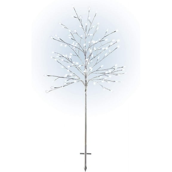 Alpine Corporation 58"H Indoor/Outdoor Frosty Christmas Snowflake Tree with LED Lights