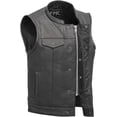 thumbnail image 5 of First Mfg Co - Blaster - Men's Motorcycle Biker Riding Black Leather Vest - 8X Large, 5 of 5