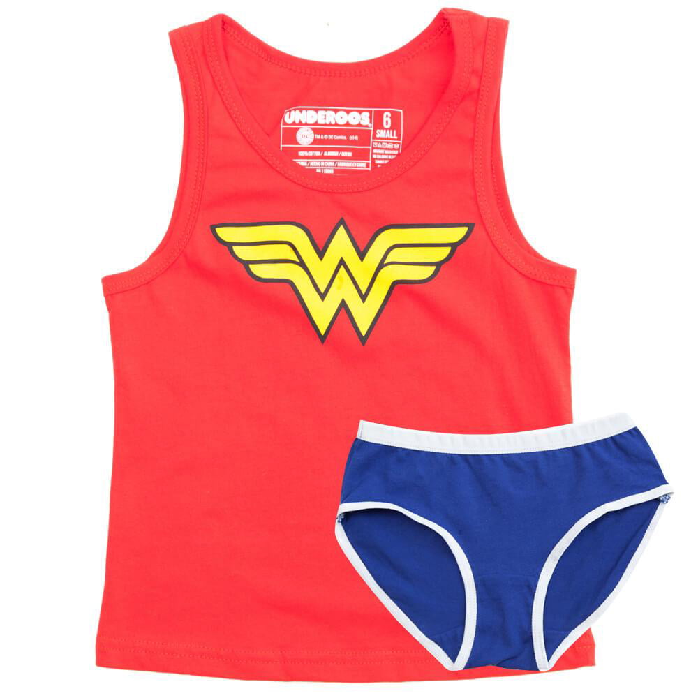 Underoos Wonder Woman DOJ DC Comics Juniors Girls Tank Underwear Set 