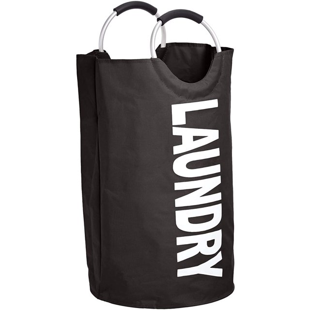Bolsa de lavandería de tela Oxford, bolsa de almacenamiento de ropa sucia, bolsa de almacenamiento plegable de gran tamaño, color negro