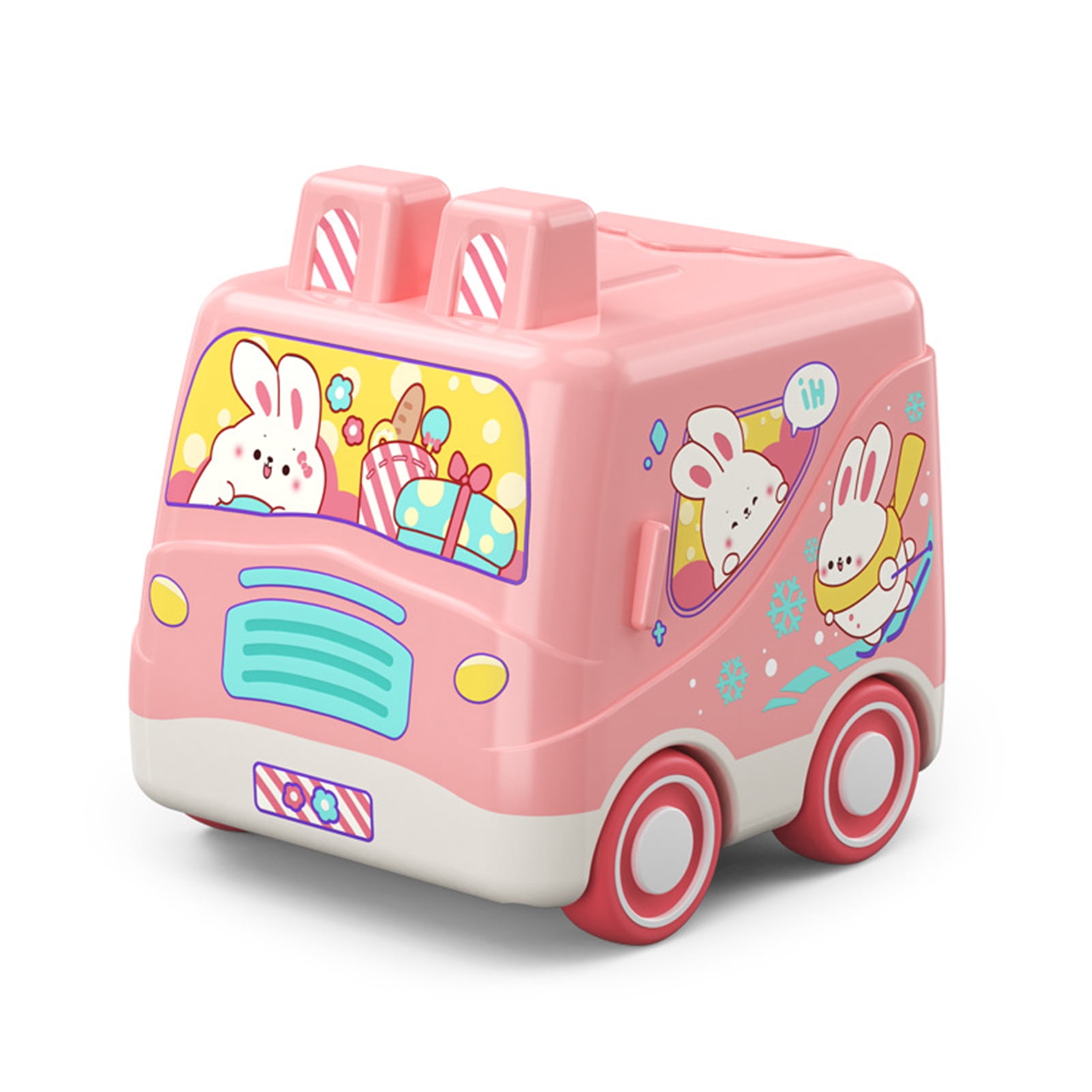 Aimiya Baby Toy Car Inertial Gliding Cute Bunny Panda Cartoon Bus