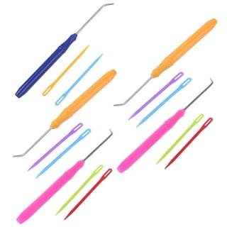 Jdesun 4 Pieces Knitting Loom Hook Crochet Hook and 8 Pieces Large Eye  Plastic Sewing Needles for Knifty Knitter