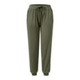 thumbnail image 5 of Arlun,Sweatpants for Women Oversized Stretchy High Waisted Drawstring Lightweight Comfy Baggy Pants Zipper Pockets Foot Binding Elastic Sports Trousers Army Green XL, 5 of 6
