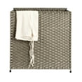 thumbnail image 6 of Household Essentials Handwoven Laundry Hamper, Synthetic Rattan Clothes Laundry Basket with Lid and Handles, Foldable, Removable Liner Bag, 6 of 14
