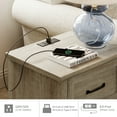 thumbnail image 5 of Side Table with 2 Drawers & Open Shelf, Farmhouse End Table with Charging Station, Wooden Nightstand for Bedroom & Living Room, Grey, 5 of 7