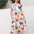 thumbnail image 5 of SGFCWSX Girls Ruffle Sleeve Tiered Swing Dress Kids Crewneck Floral Leaf Print Midi Dress for Spring Summer Casual Play Multicolor Size 10-11 Years, 5 of 5