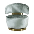 thumbnail image 2 of TOV Furniture Austin Robins Egg Blue Velvet Swivel Chair with Brass Base, 2 of 6