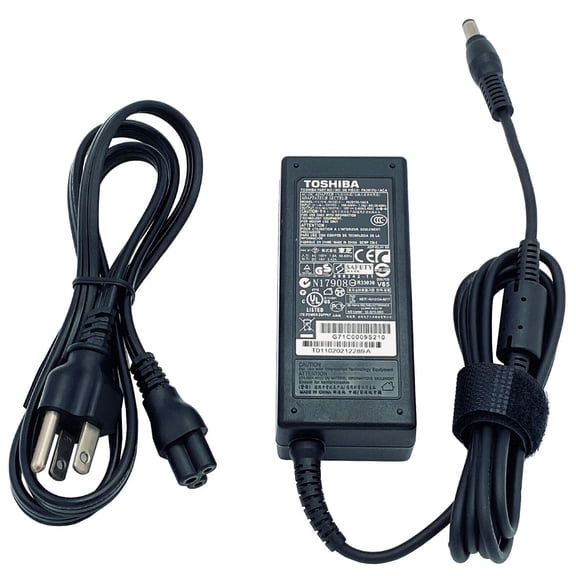 Pre-Owned Toshiba PA3917u-1ACA 19V 3.42A 65W PA-1650-21 Power Adapter w/ Power Cord Black