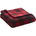 thumbnail image 3 of ELLE Home Red, Black Plaid Flannel Throw, 70" x 50", 3 of 6