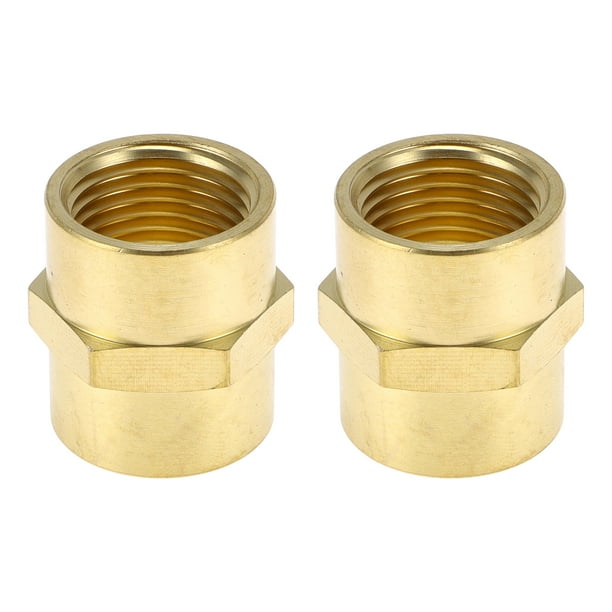 Accesorios de tubería de latón Unique Bargains 1/2"NPT adaptador de fundición hembra roscado recto 2 Pcs