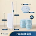 thumbnail image 2 of YOCADA Slim Disposable Toilet Brush Holder Set with 15 Refills & Toilet Bowl Cleaner Wands, White, 2 of 6
