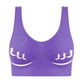 thumbnail image 2 of Plus Size Womens Bras Seamless No Underwire Push-up Breathable Full Coverage Bras Women's Tank Sports Underwear Purple M, 2 of 6