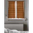 thumbnail image 5 of Brown Gingham Tier Curtains 45 Inch Length,Sheer Curtains for Bedroom Living Room Window Modern Minimalist Geometric Plaid Rod Pocket Drapes Kitchen Curtains Small Half Window 27.5"x45" 2 Panels, 5 of 7
