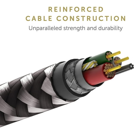 Native Union Belt Cable XL - 10ft Ultra-Strong Reinforced USB-A Charging Cable (Zebra)