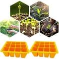 thumbnail image 6 of 12-Cell Seed Starting Tray for Seedlings, Silicone Reusable Plant Starter Trays with Drainage Holes for Seed Germination, 5.46x7.02 inches Gardener Friendly Plant Trays for Seedlings, 6 of 8