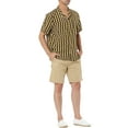 thumbnail image 2 of MODA NOVA Big & Tall Men's Striped Short Sleeves Button Down Hawaiian Shirt Brown Yellow L, 2 of 4