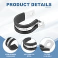 thumbnail image 3 of Uxcell Cable Clamp, Stainless Steel Rubber Cushioned Insulated Pipe Clamps for Tube Hose Cable Installation 8/9 Inch, 3 of 7