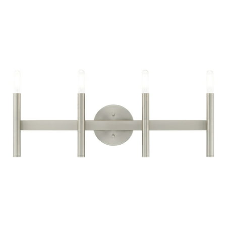 

Livex Lighting 10344 Copenhagen 4 Light 24 Wide Bathroom Vanity Light - Nickel