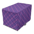 thumbnail image 1 of Plaid Dog Crate Cover, Purple Awakening Tones Modernized Tartan Like Classic Geometric Pattern, Easy to Use Pet Kennel Cover Small Dogs Puppies Kittens, 7 Sizes, Fuchsia and Dark Blue, by Ambesonne, 1 of 1