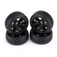 thumbnail image 1 of Juego de 4 Uds. De llantas de goma para carreras, llantas para vehículo todoterreno para pieza de coche RC 1:10 (6 agujeros), 1 of 10